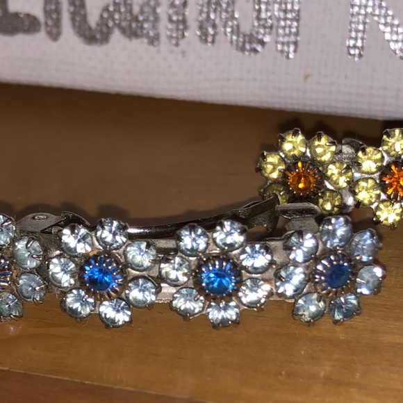 Gorgeous Colored Crystal Floral Barrettes - Picture 3 of 8